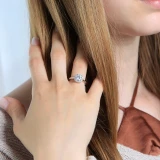 1 1/5 CTW Round Diamond Cathedral Cushion Halo Engagement Ring in 14K White Gold (MD200101)