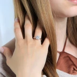 1 1/5 CTW Round Diamond Cathedral Cushion Halo Engagement Ring in 14K White Gold (MD200101)