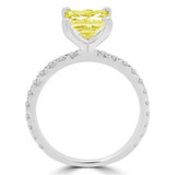 1 9/10 CTW Princess Yellow Diamond Canary Yellow Solitaire with Accents Engagement Ring in 14K White Gold (MD200133)