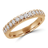 1/4 CTW Round Diamond Semi-Eternity Wedding Band Ring in 18K Yellow Gold (MD200201)