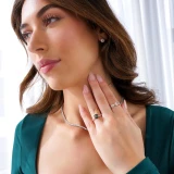 3 CTW Round Black Diamond Solitaire with Accents Engagement Ring in 14K Rose Gold (MD200213)