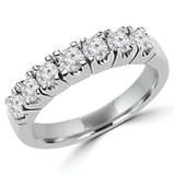 2/3 CTW Round Diamond Seven-Stone Anniversary Wedding Band Ring in 18K White Gold (MD200224)