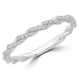 1/4 CTW Round Diamond Twisted Semi-Eternity Anniversary Wedding Band Ring in 14K White Gold (MD200250)