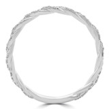 1/4 CTW Round Diamond Twisted Semi-Eternity Anniversary Wedding Band Ring in 14K White Gold (MD200251)