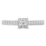3/5 CTW Princess Diamond Solitaire with Accents Engagement Ring in 14K White Gold (MD200273)