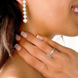 3/5 CTW Princess Diamond Solitaire with Accents Engagement Ring in 14K White Gold (MD200273)