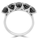 2 3/4 CTW Round Black Diamond Cocktail Five-Stone Engagement Ring in 14K White Gold (MD200279)