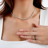 2 3/4 CTW Round Black Diamond Cocktail Five-Stone Engagement Ring in 14K White Gold (MD200279)