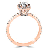 3/4 CTW Radiant Diamond Radiant Halo Engagement Ring in 14K Rose Gold with Accents (MD200288)