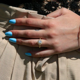 1 1/7 CTW Round Diamond Floral Vintage Halo Engagement Ring in 14K Yellow Gold with Accents (MD200326)