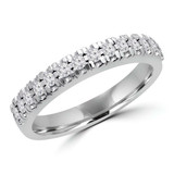 1/3 CTW Round Diamond Semi-Eternity Anniversary Wedding Band Ring in 14K White Gold (MD200333)