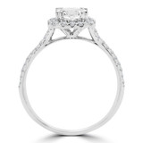 1 1/20 CTW Round Diamond Cushion Halo Engagement Ring in 14K White Gold (MD200340)