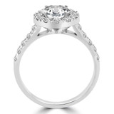 2 1/10 CTW Round Diamond Halo Engagement Ring in 14K White Gold with Accents (MD200349)