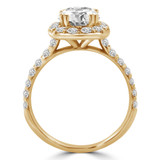 1 1/7 CTW Round Diamond Cushion Halo Engagement Ring in 14K Yellow Gold with Accents (MD200365)