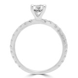 7/8 CTW Round Diamond Solitaire with Accents Engagement Ring in 14K White Gold (MD200391)