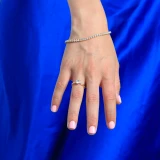 1 1/6 CTW Round Diamond Twisted Solitaire with Accents Engagement Ring in 14K Yellow Gold (MD200393)