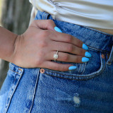 1 1/10 CTW Round Diamond Cushion Halo Engagement Ring in 14K Yellow Gold (MD200408)