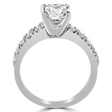 1 2/5 CTW Princess Diamond Solitaire with Accents Engagement Ring in 14K White Gold (MD200427)
