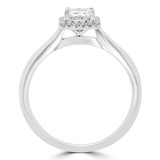 1/2 CTW Princess Diamond Halo Engagement Ring in 14K White Gold (MD200445)