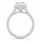 1 2/5 CTW Pear Diamond Cathedral Pear  Halo Engagement Ring in 14K White Gold with Accents (MD200461)