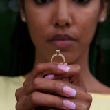 1 3/5 CTW Round Diamond Two-Row Solitaire with Accents Engagement Ring in 18K Yellow Gold (MD200471)