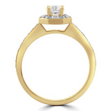 5/8 CTW Round Diamond Octagon Halo Engagement Ring in 14K Yellow Gold with Accents (MD200486)