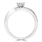 2/5 CTW Round Diamond Bypass Solitaire with Accents Engagement Ring in 14K White Gold (MD200504)
