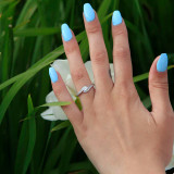 2/5 CTW Round Diamond Bypass Solitaire with Accents Engagement Ring in 14K White Gold (MD200504)