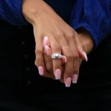 1 4/5 CTW Round Diamond Four-Row Solitaire with Accents Engagement Ring in 14K White Gold (MD200510)