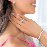 1 4/5 CTW Round Diamond Four-Row Solitaire with Accents Engagement Ring in 14K White Gold (MD200510)