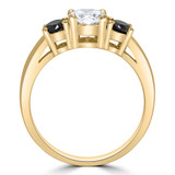 1 3/5 CTW Oval Diamond Three-Stone Engagement Ring in 14K Yellow Gold (MD200526)