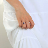 1 2/5 CTW Round Blue Sapphire & Round Diamond Vintage Halo Cocktail Engagement Ring in 14K Rose Gold (MD200536)