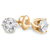 1/4 CTW Round Diamond 6-Prong Solitaire Stud Earrings in 14K Yellow Gold (MD200543)