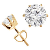1/4 CTW Round Diamond 6-Prong Solitaire Stud Earrings in 14K Yellow Gold (MD200543)
