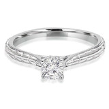 3/8 CT Round Diamond Solitaire Engagement Ring in 14K White Gold (MD200586)