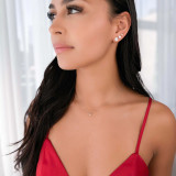 1/10 CT Round Diamond 6-Prong Solitaire Pendant Necklace in 14K White Gold (MD200605)