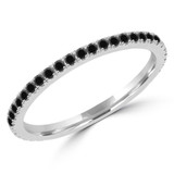 1/3 CTW Round Black Diamond Semi-Eternity Wedding Band Ring in 14K White Gold (MD200626)