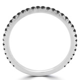 1/3 CTW Round Black Diamond Semi-Eternity Wedding Band Ring in 14K White Gold (MD200626)
