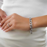 2 1/10 CTW Round Diamond Cuban Chain Bracelet in 14K White Gold (MD210021)