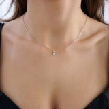 1/8 CT Round Diamond Solitaire Pendant Necklace in 14K White Gold (MD210034)