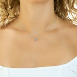 1/8 CT Round Diamond Solitaire Pendant Necklace in 14K White Gold (MD210034)