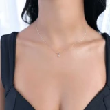1/8 CT Princess Diamond Solitaire Pendant Necklace in 14K White Gold (MD210042)