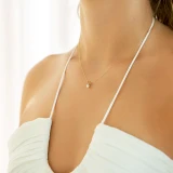 1/3 CT Round Diamond Solitaire Pendant Necklace in 14K Yellow Gold (MD210044)