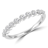 2/3 CTW Round Diamond Semi-Eternity Wedding Band Ring in 14K White Gold (MD210089)