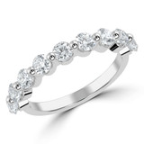 2/3 CTW Round Diamond Semi-Eternity Wedding Band Ring in 14K White Gold (MD210089)