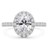 1 7/8 CTW Oval Diamond Oval Halo Engagement Ring in 14K White Gold with Accents (MD210090)