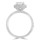 1 7/8 CTW Oval Diamond Oval Halo Engagement Ring in 14K White Gold with Accents (MD210090)