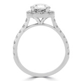 2 1/3 CTW Oval Diamond Oval Halo Engagement Ring in 14K White Gold with Accents (MD210092)