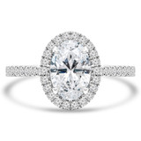 1 1/4 CTW Oval Diamond Oval Halo Engagement Ring in 14K White Gold with Accents (MD210093)
