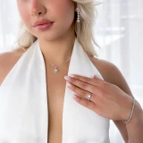 1 CTW Princess Diamond Split-Shank 4-Prong Solitaire with Accents Engagement Ring in 14K White Gold (MD210094)